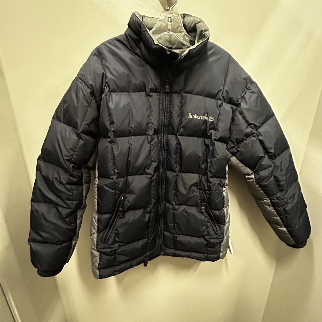 Timberland Puffer Jacket Navy/Grey Super nice... - Depop