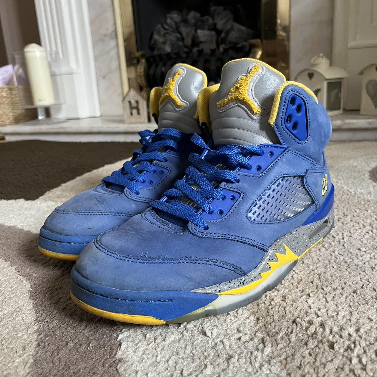 Jordan 5s blue and shops yellow