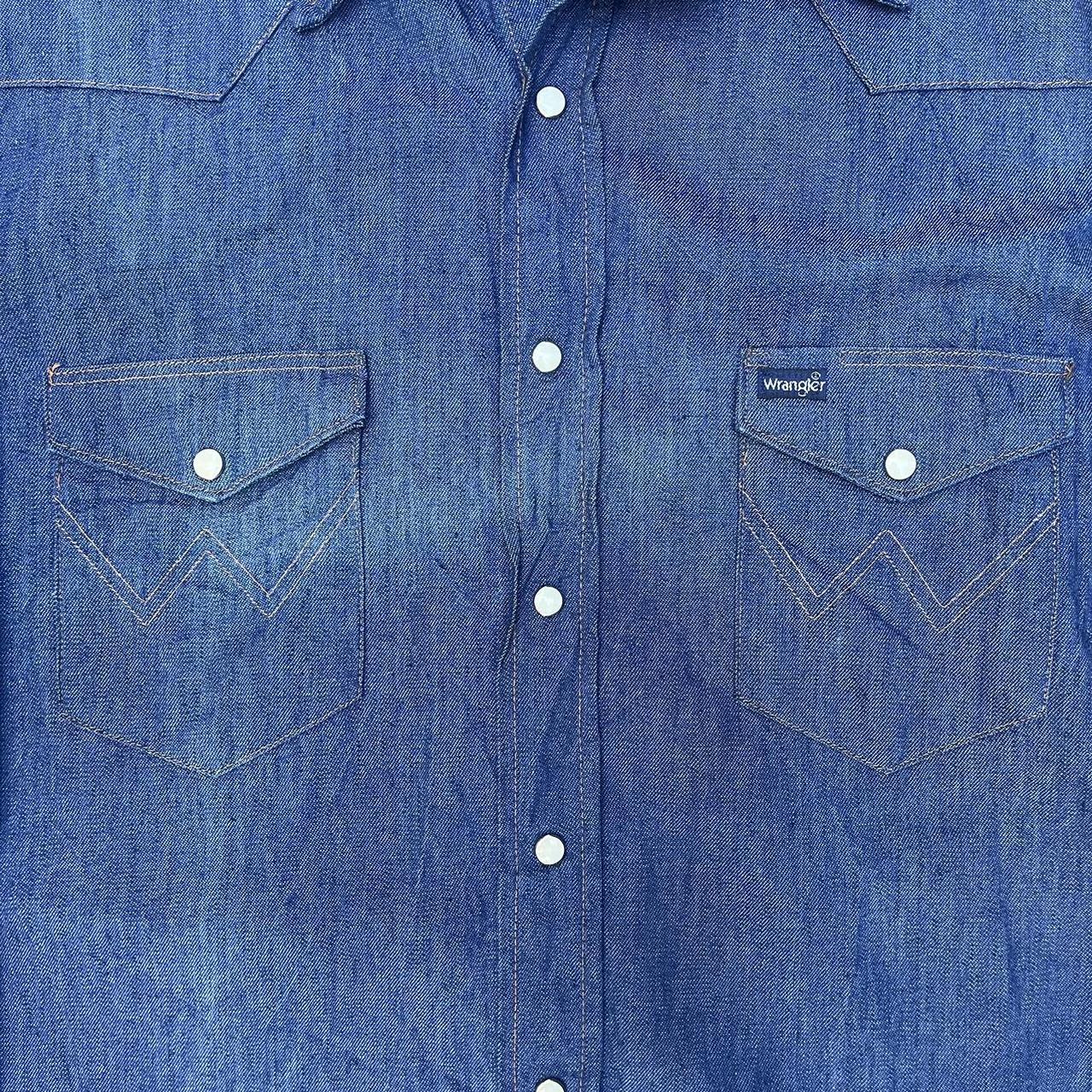 Wrangler Men's Shirt - Blue/Navy - M – Vintage wr… - image 2