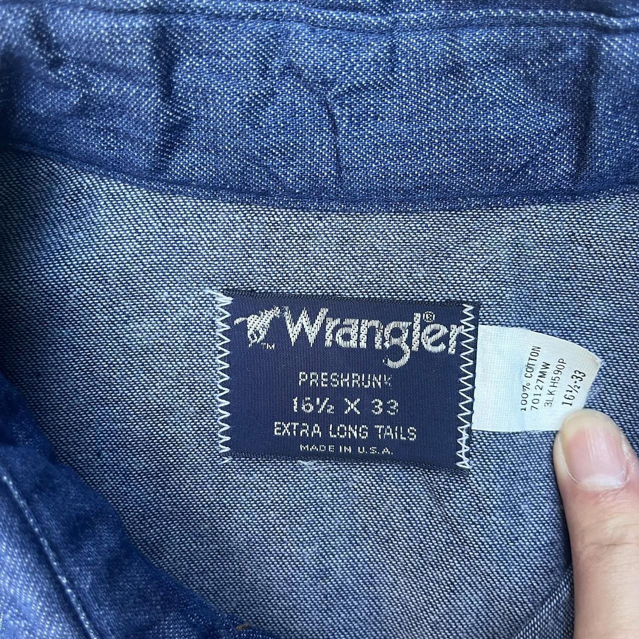 Wrangler Men's Shirt - Blue/Navy - M – Vintage wr… - image 3