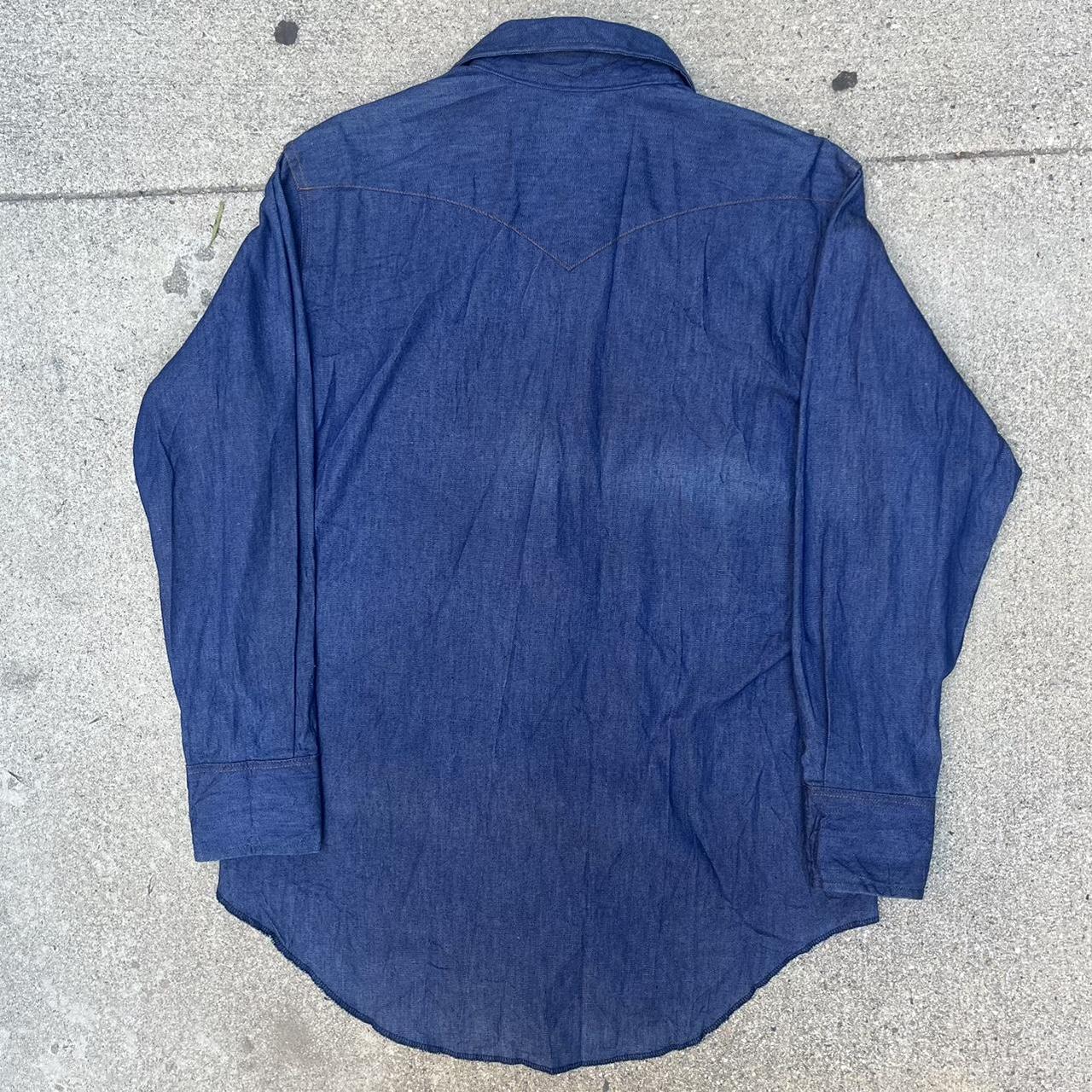 Wrangler Men's Shirt - Blue/Navy - M – Vintage wr… - image 4