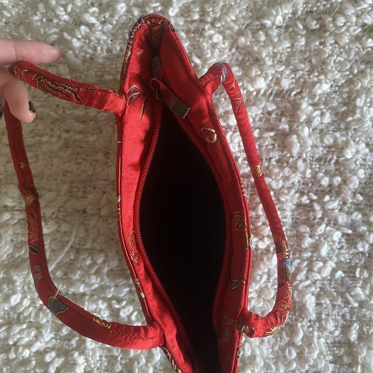 Oriental styled mini red bag There are a few marks... - Depop