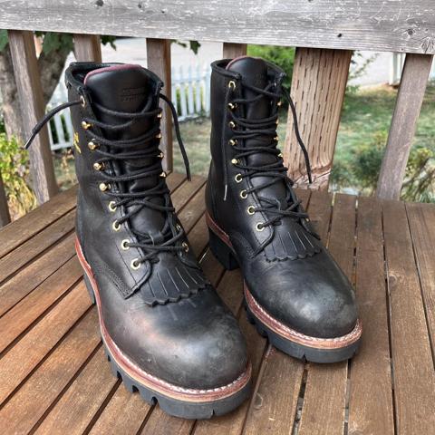 Beautiful genuine Chippewa leather logger boots Depop