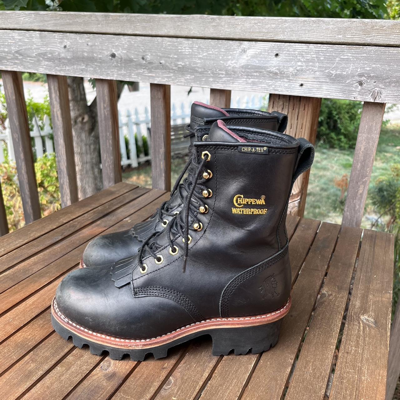 Beautiful genuine Chippewa leather logger boots Depop