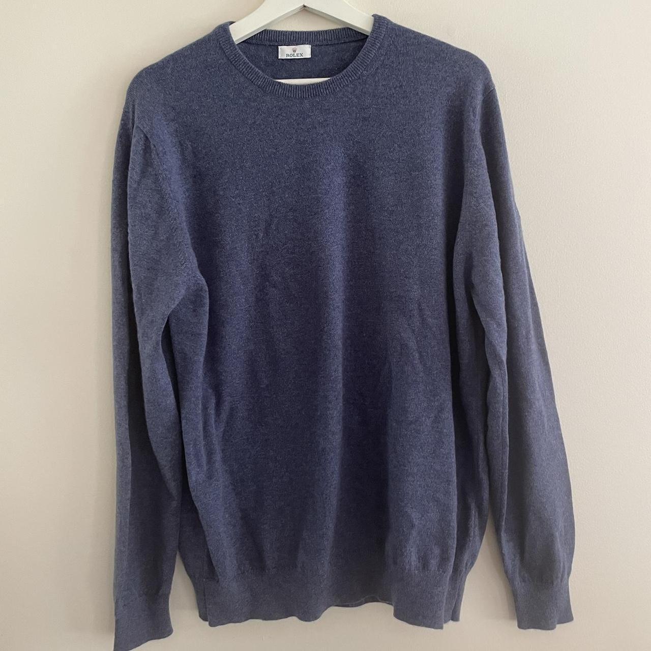 Rolex 100% Cashmere Navy Sweater - Depop