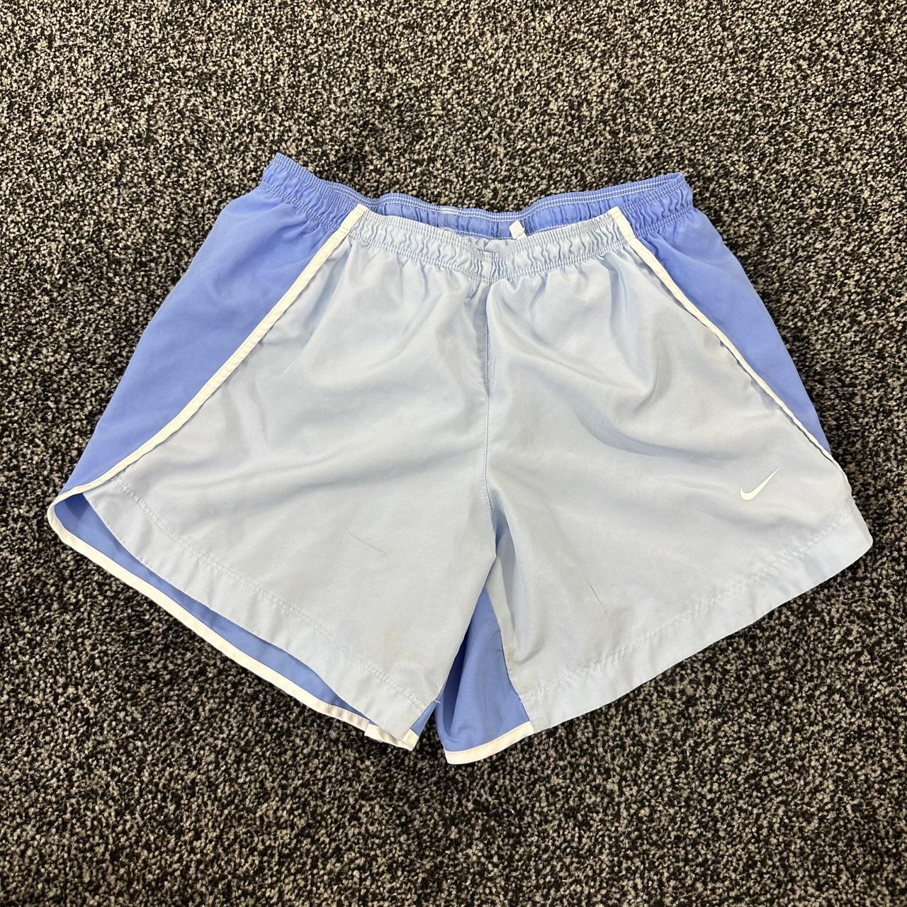 Vintage Nike Swoosh Logo Baby Blue Shorts Size Kids... - Depop