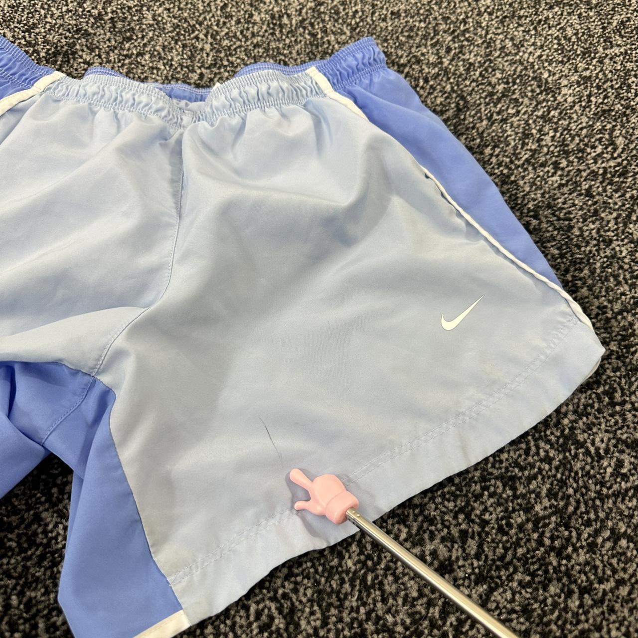 Vintage Nike Swoosh Logo Baby Blue Shorts Size Kids... Depop