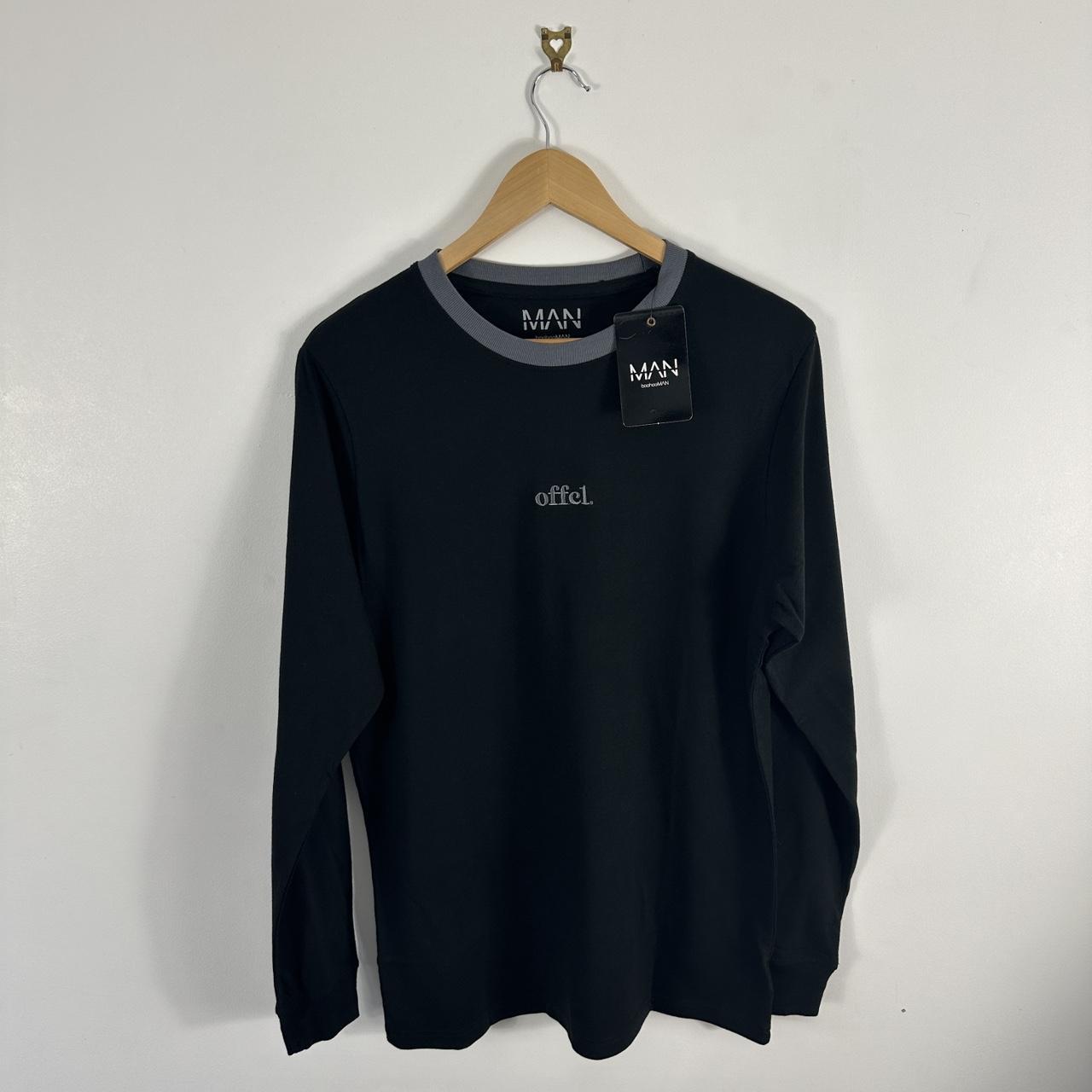 Men's BoohooMAN Slim Fit Long Sleeve Offcl Sleeve... Depop