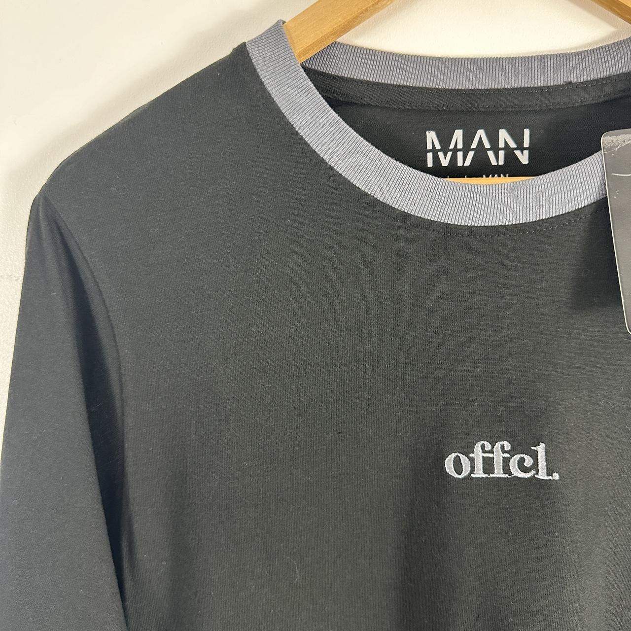 Men's BoohooMAN Slim Fit Long Sleeve Offcl Sleeve... Depop