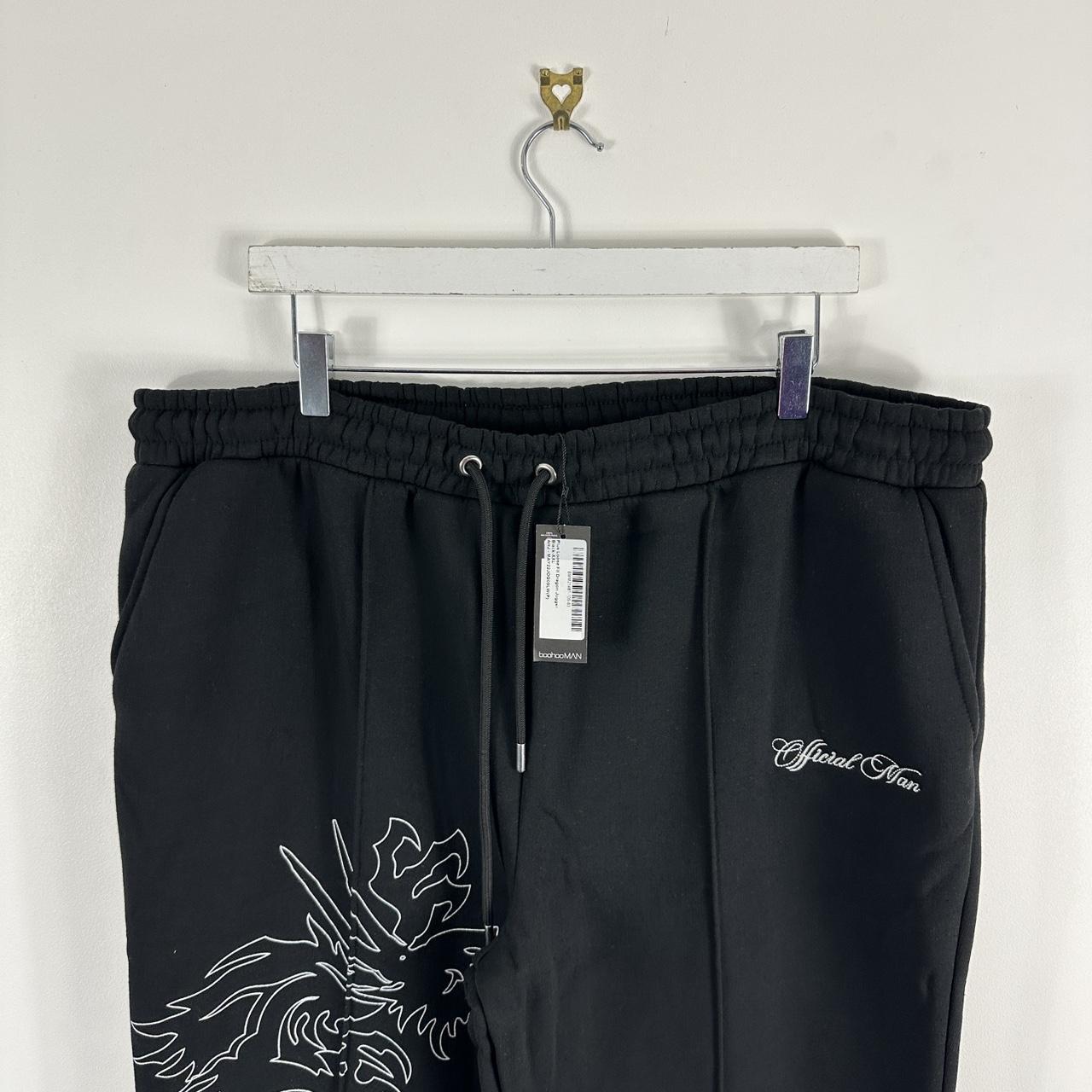 Boohooman discount joggers black