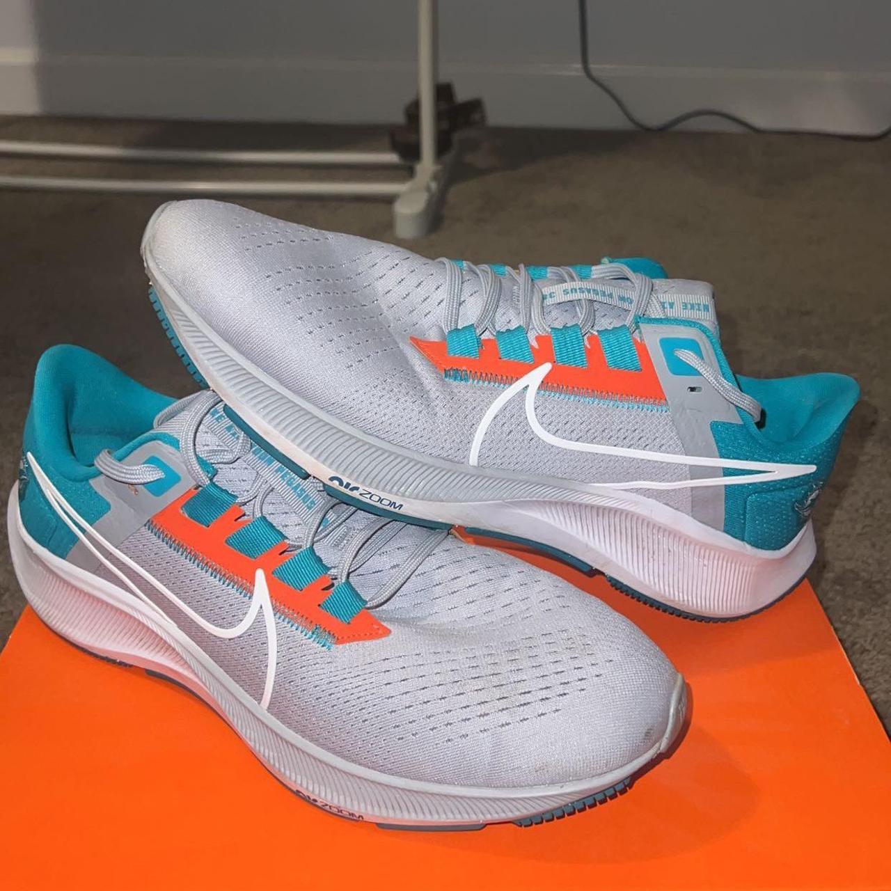 Nike Air Zoom Pegasus 38 Dolphins Running Shoes, Men's, Miami Dolphins