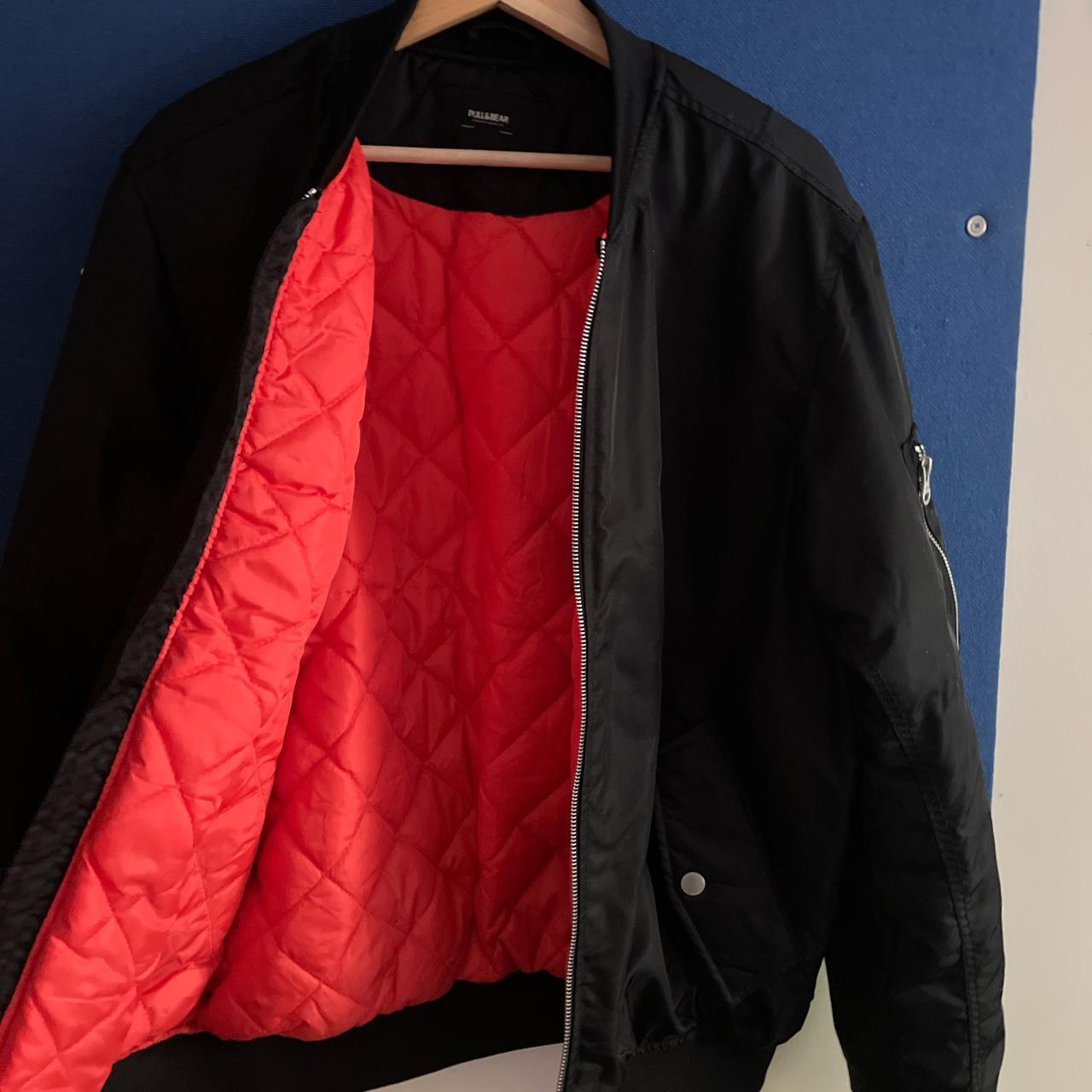 Mens black and orange bomber jacket from pull