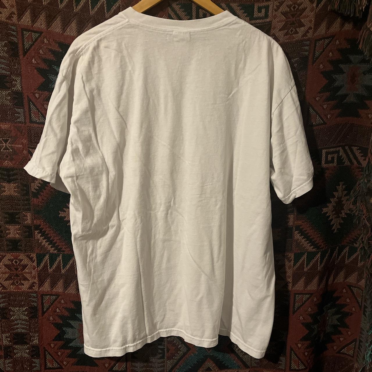 Men's White and Blue T-shirt (2)