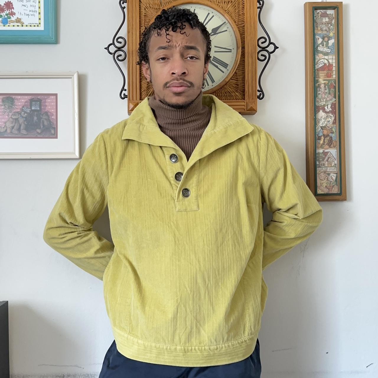 mens yellow corduroy shirt
