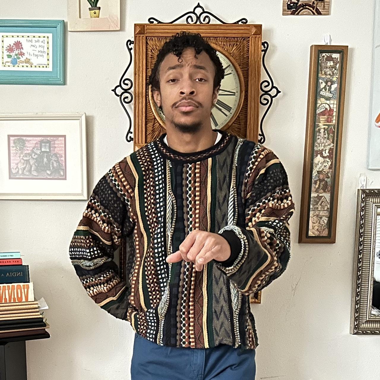 Coogi Style Knit Sweater grandpa sweater 90s