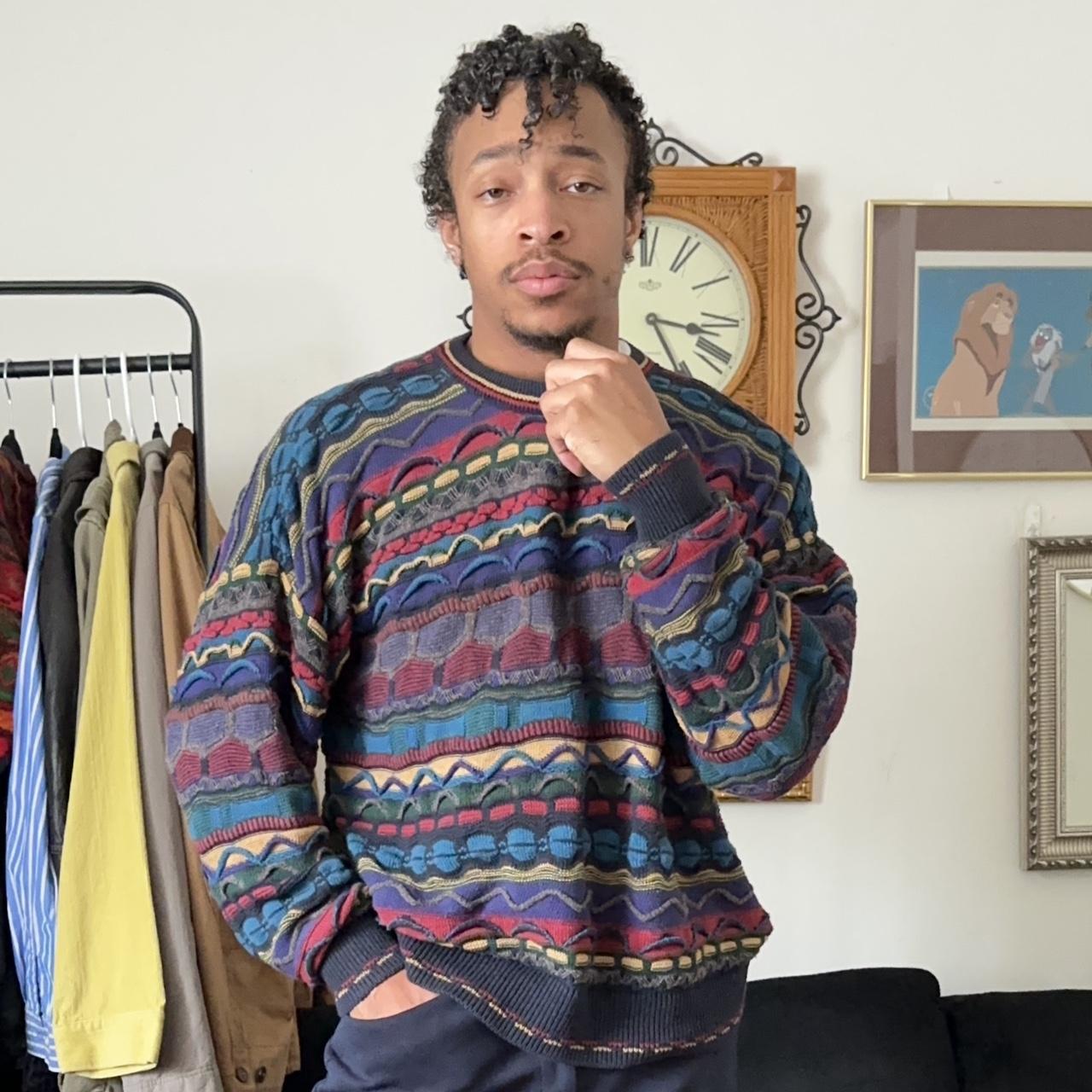 Coogi Style Knit Sweater grandpa sweater 90s