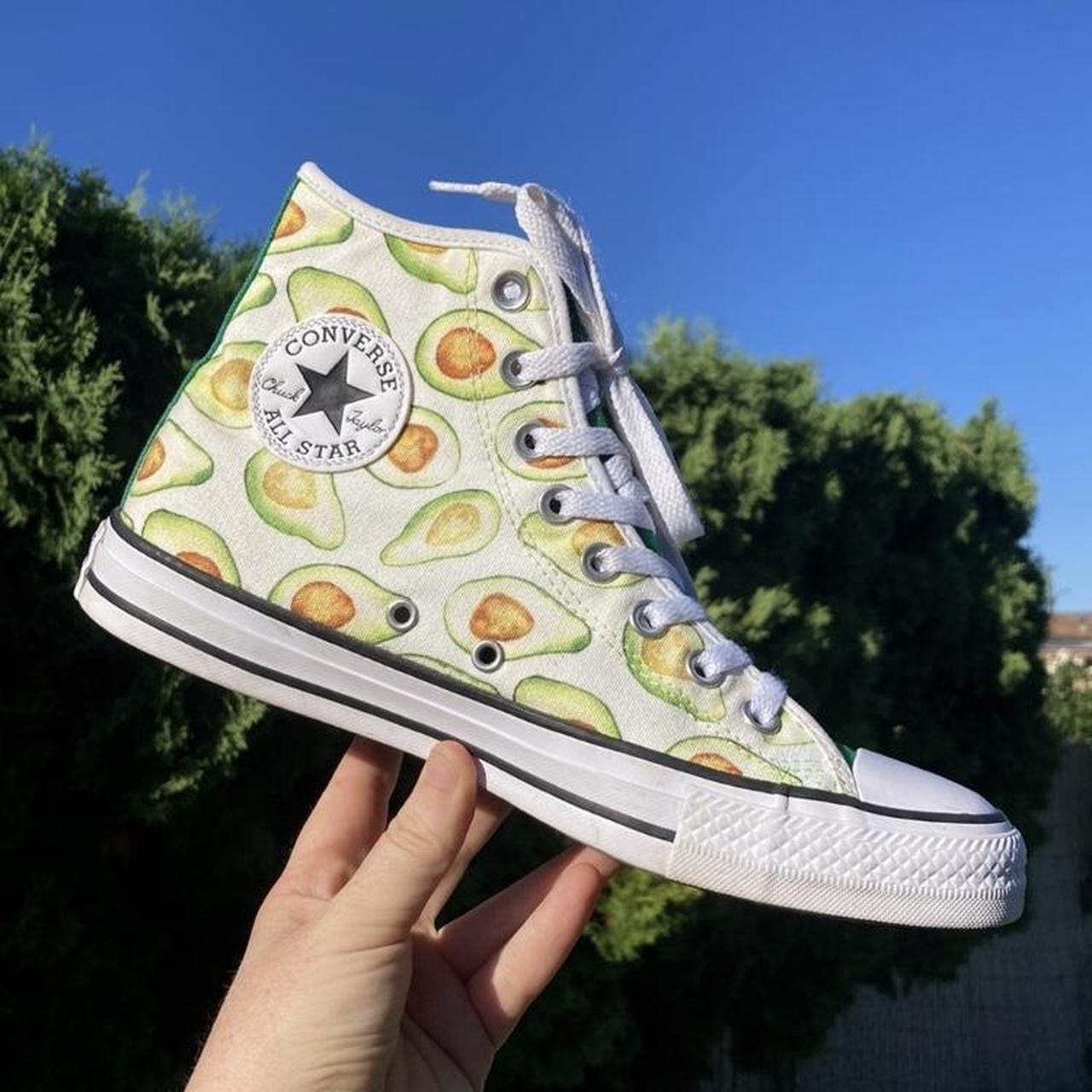 Converse Women's Green and White Trainers | Depop