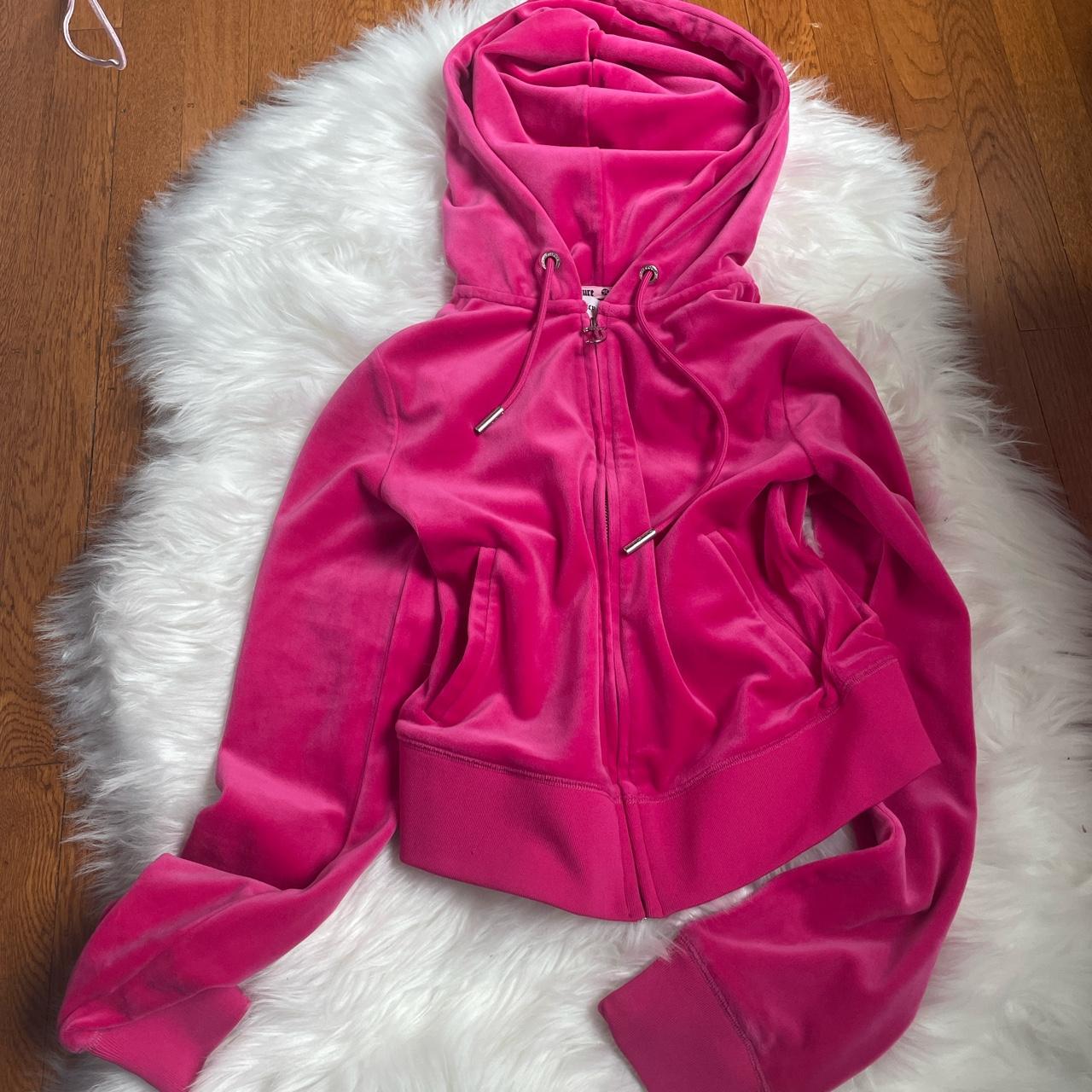 Hot Pink Rhinestone Juicy Couture Tracksuit Top No Depop