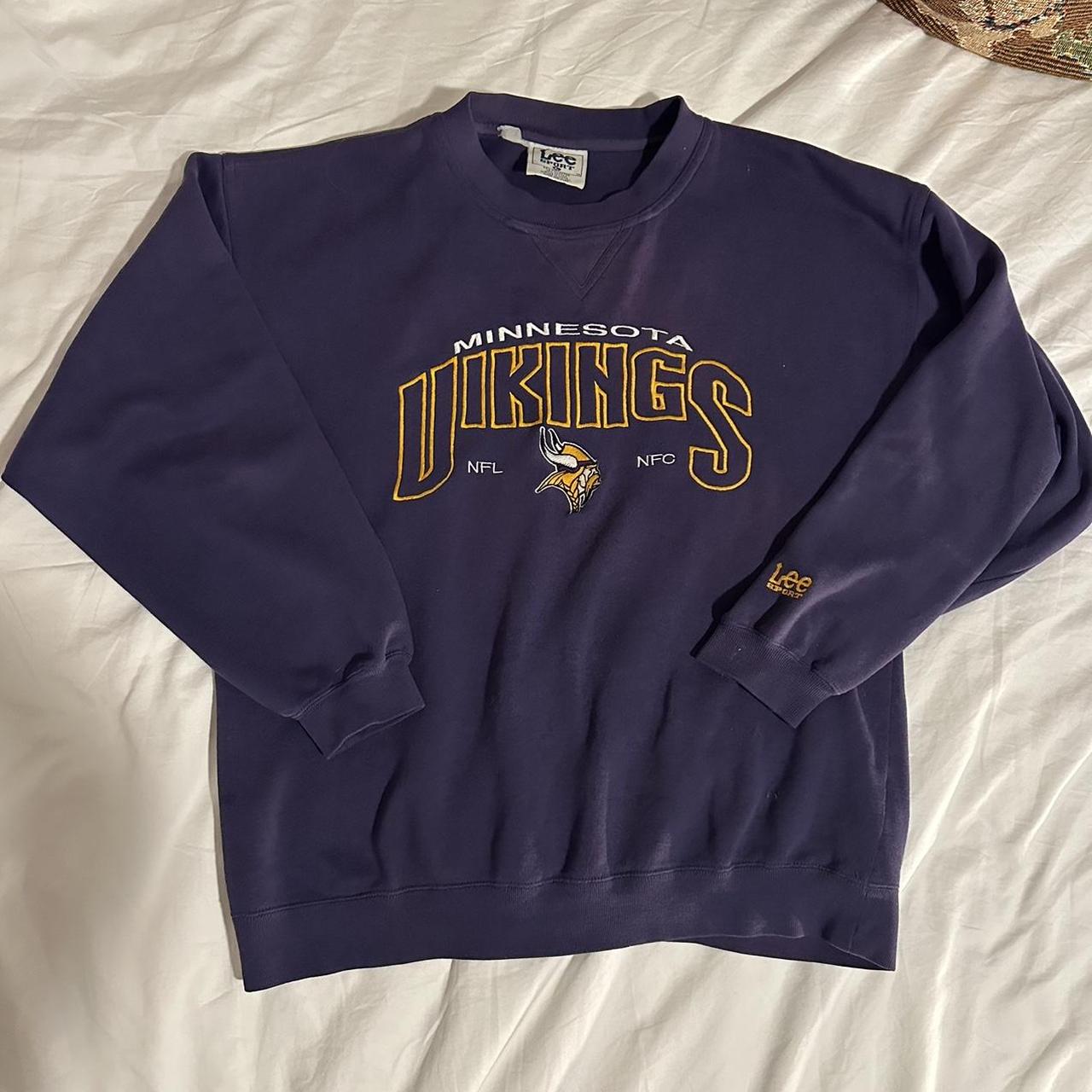 Purple Minnesota Vikings spellout hoodie! This is so - Depop