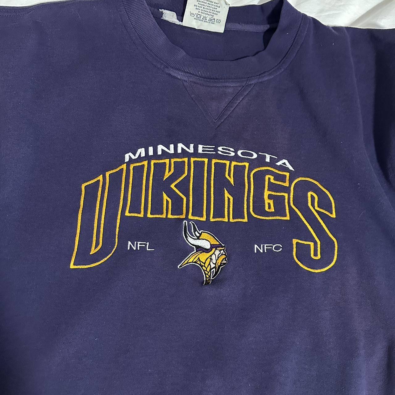 Purple Minnesota Vikings spellout hoodie! This is so - Depop