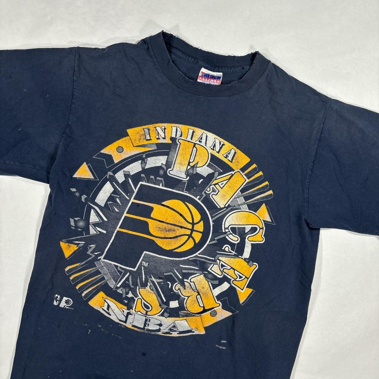 Vintage 90s Indiana Pacers NBA large print graphic... - Depop