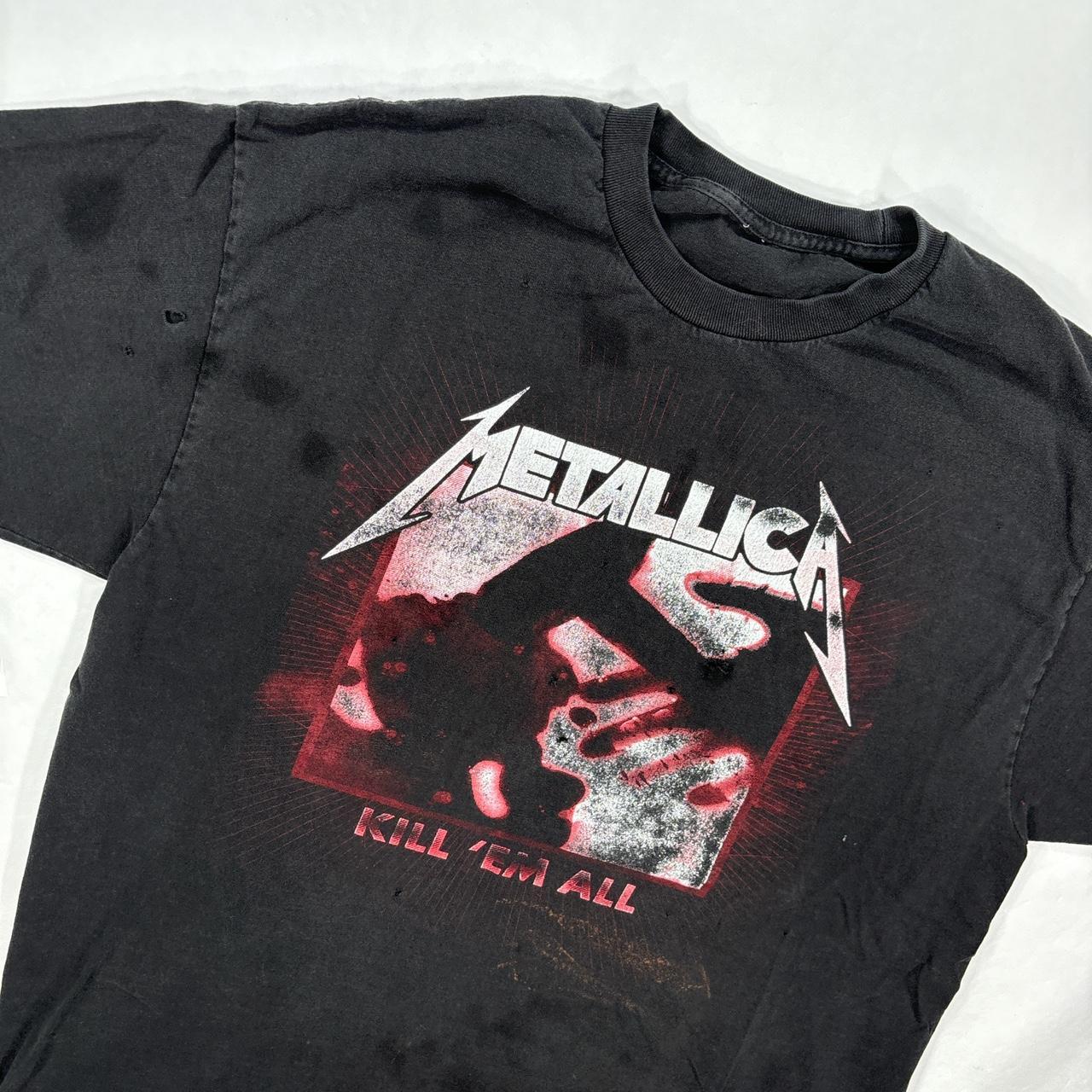 Mens y2k Metallica Kill em all large print graphic... - Depop