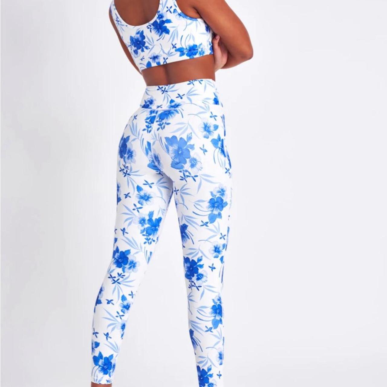 LSF blue floral matching workout set , brand new no