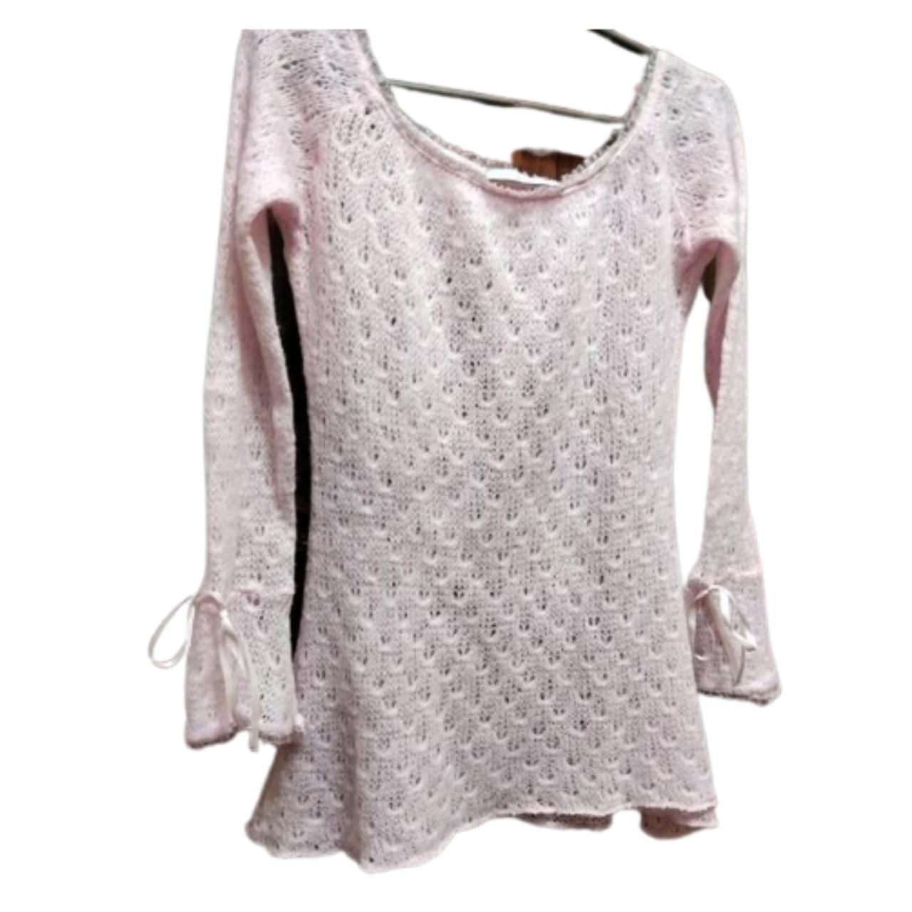 Vintage lana wool sweater pastel pink color brand... Depop