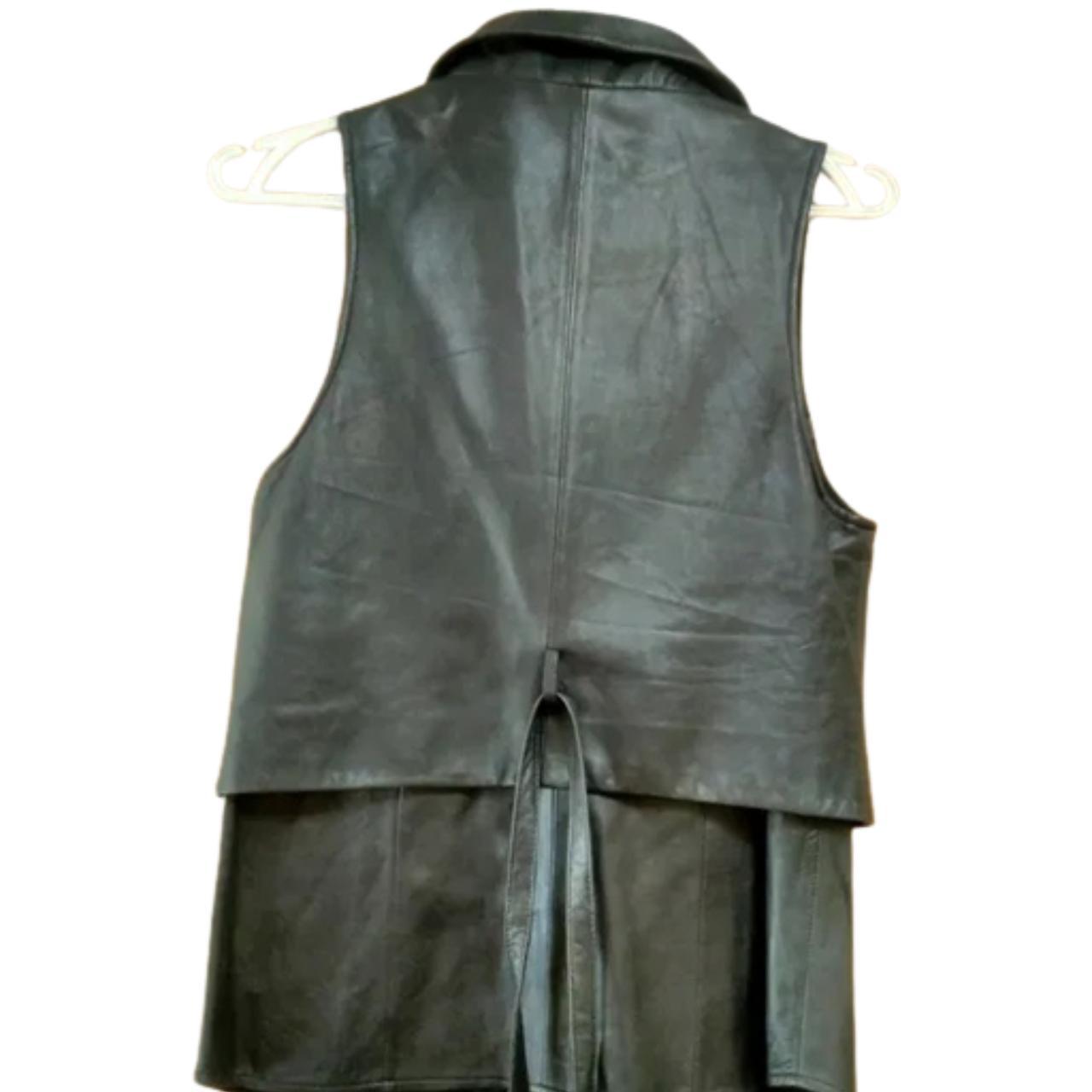 leather vest women Complex double-cut leather vest,... - Depop