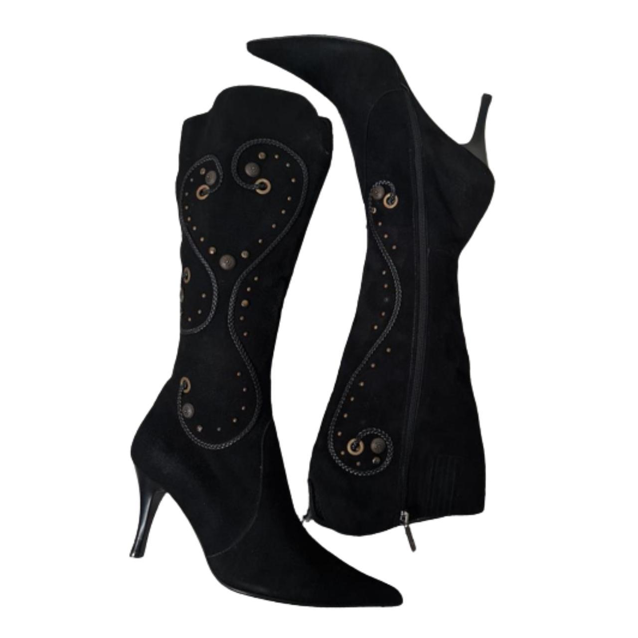 vintage black knee high boots