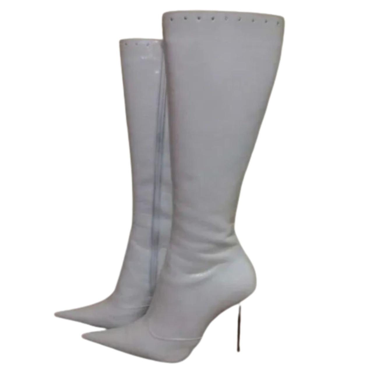 Women's White Boots Depop