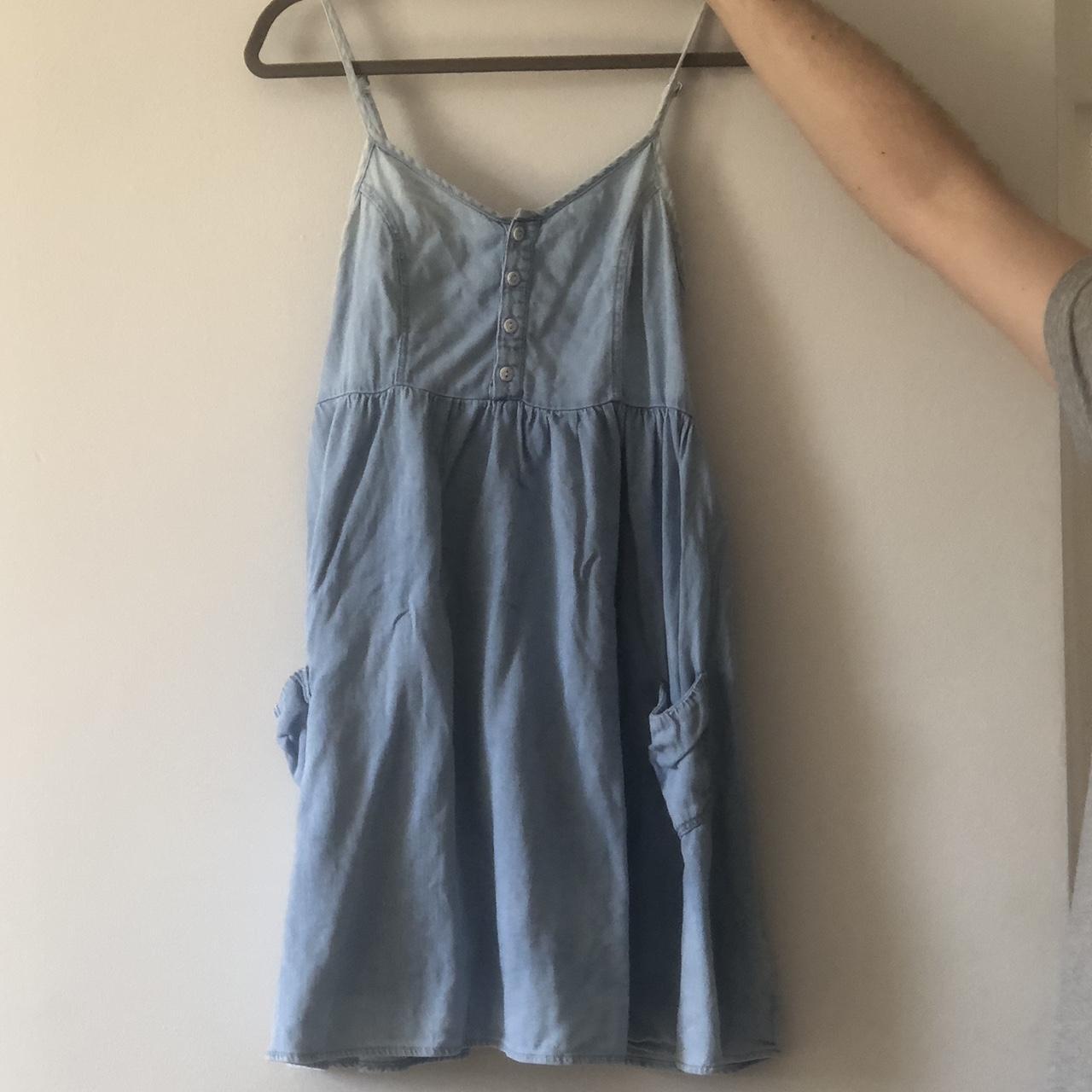 Topshop 100% cotton Denim spaghetti strap summer... - Depop