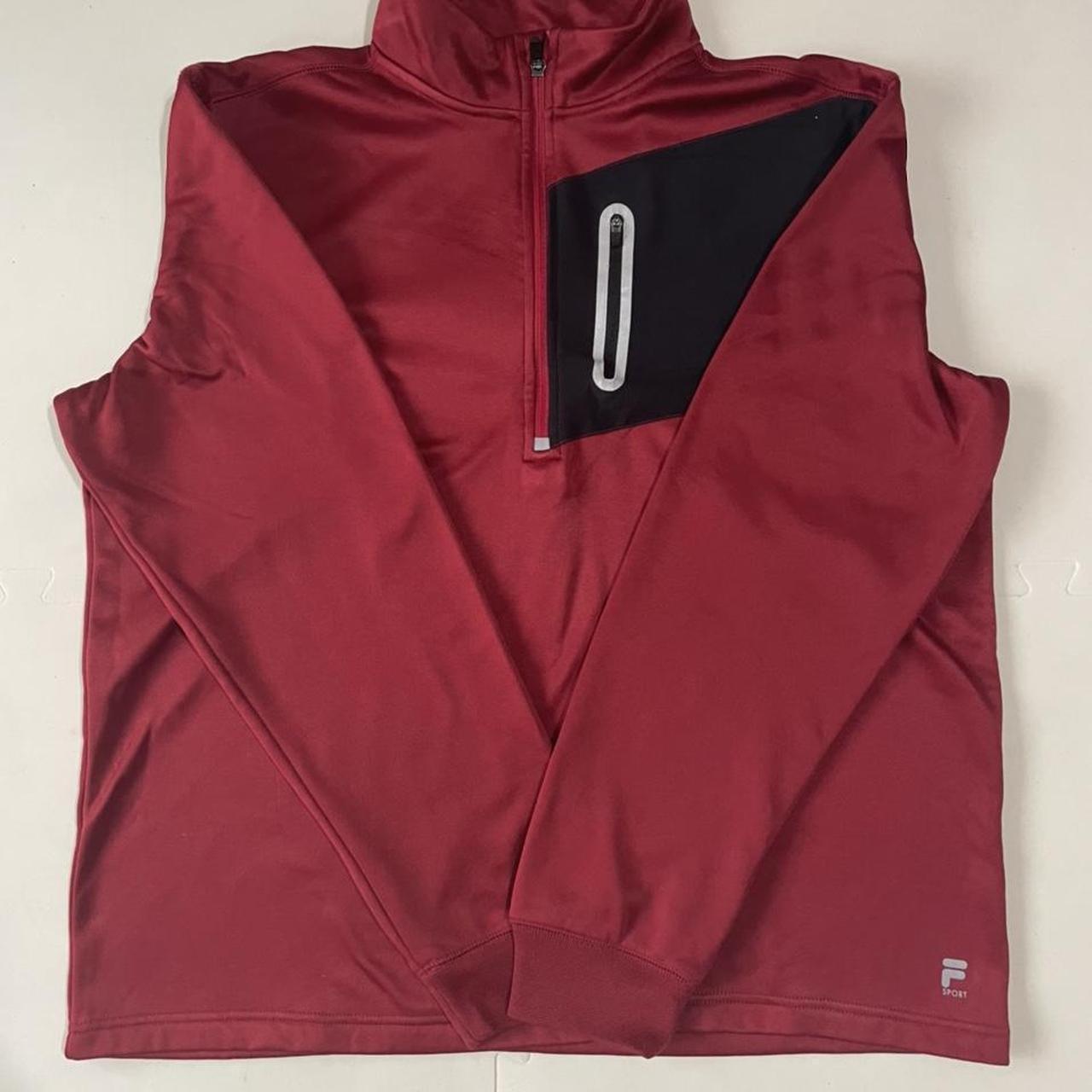 Nike Mens Maroon Hoodie Original Fila Sport Men's Red Tracksuit