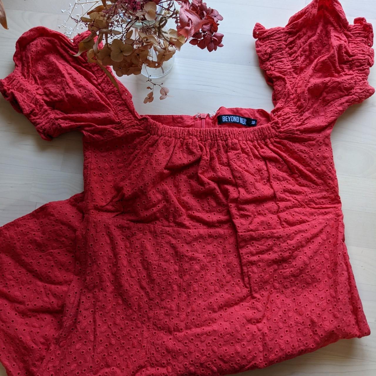 Puff sleeve red mini dress! Brand: Beyond... - Depop