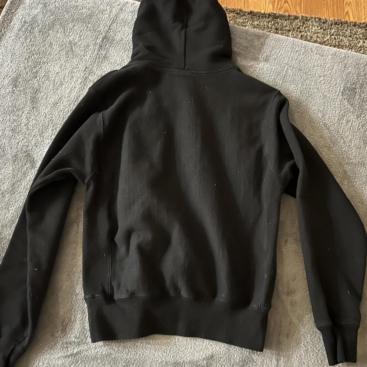 Champion black reverse weave hoodie size small in Depop