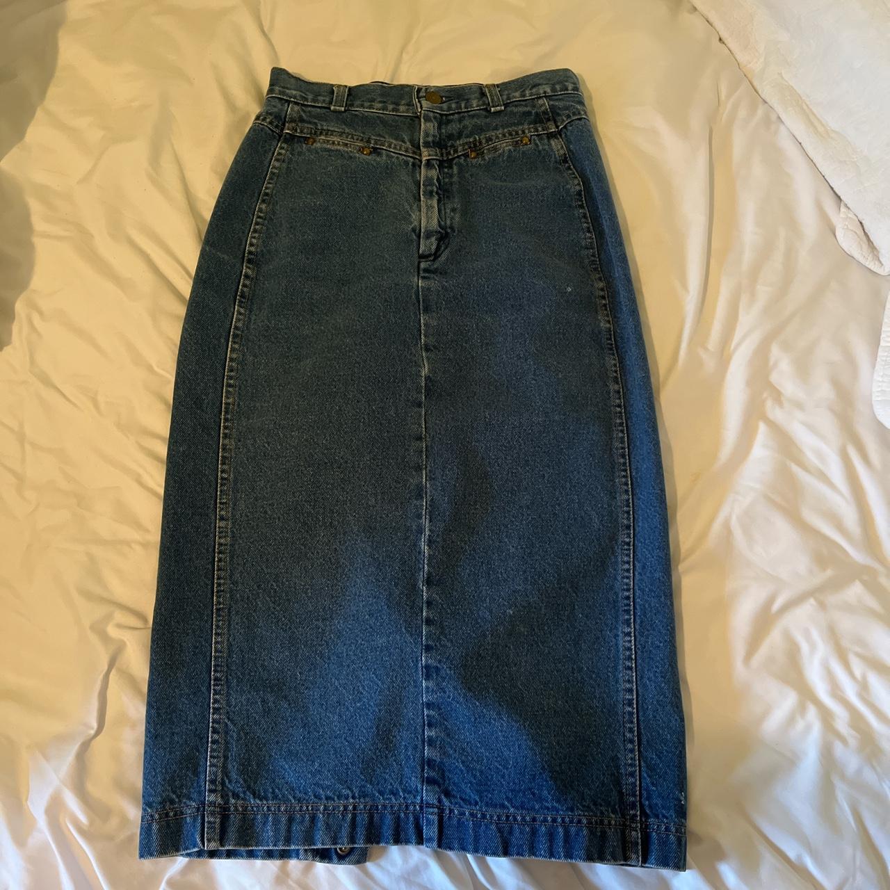 Vintage levis skirt. Has cool button detailing on... - Depop