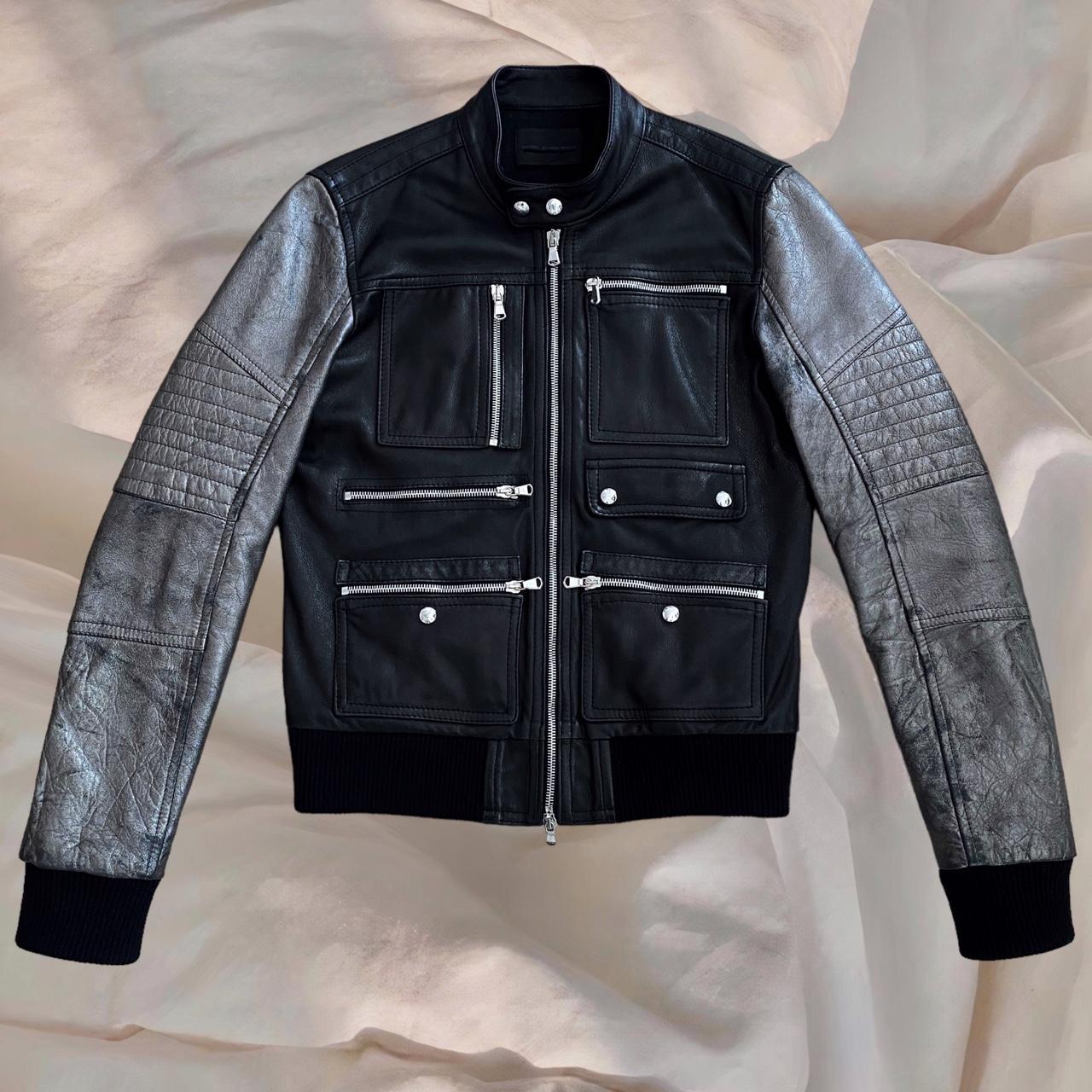 Diesel Archive Black Silver Leather Jacket Biker | Depop