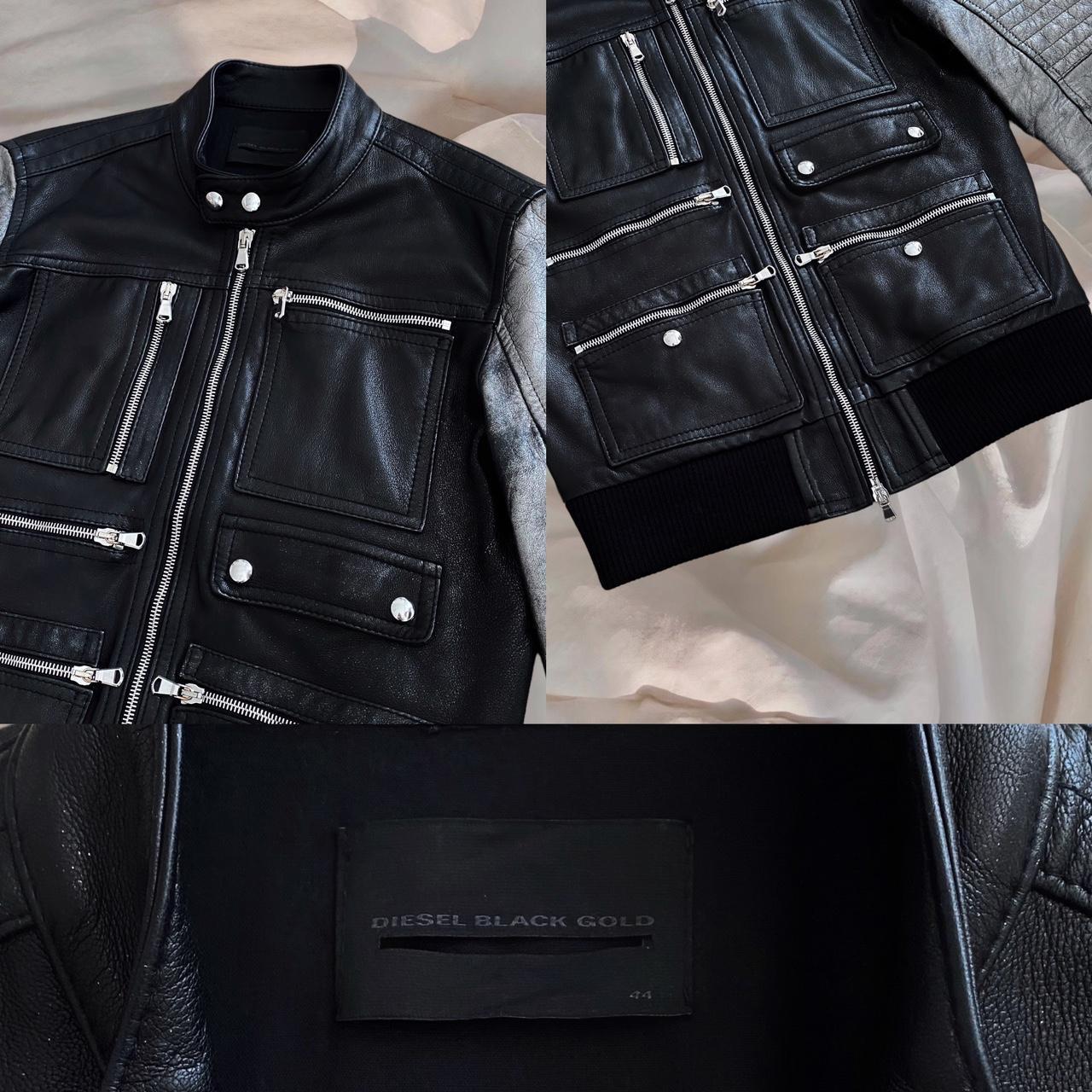 Diesel Archive Black Silver Leather Jacket Biker | Depop