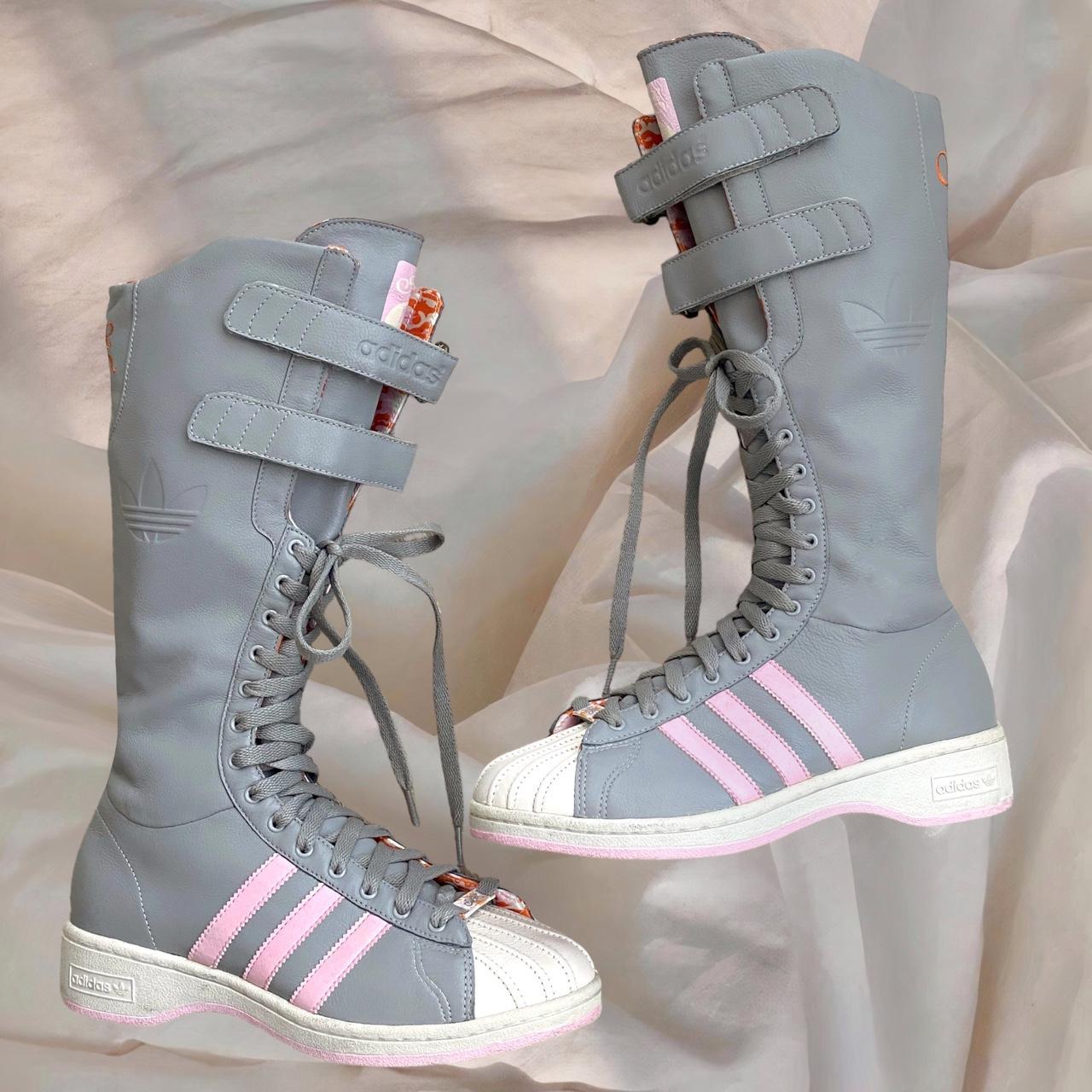 Adidas Missy Elliott Gray Pink Leather High Tops. Depop