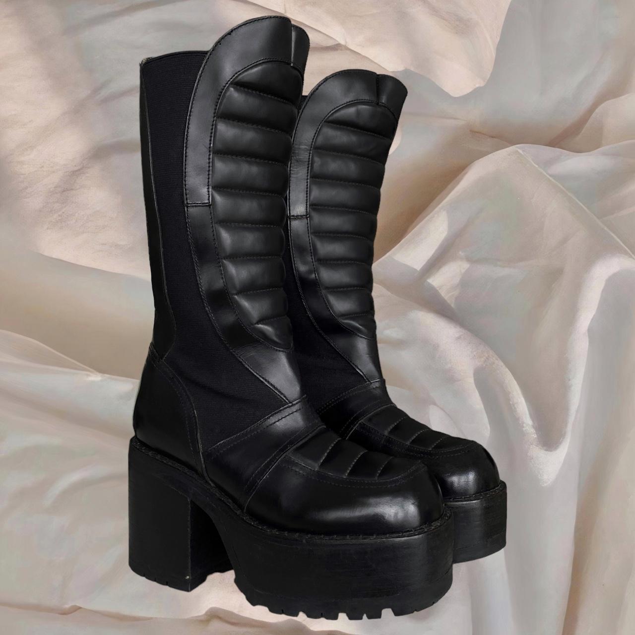 El Dantes Iconic Black Leather Platform Boots Goth | Depop