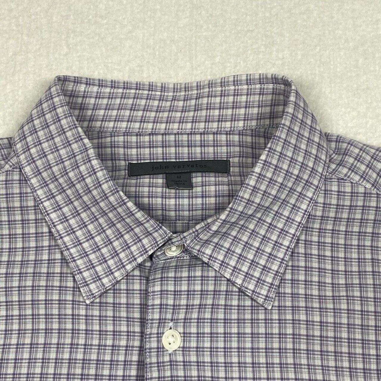 John Varvatos Mens Medium Purple Plaid Button Up... - Depop