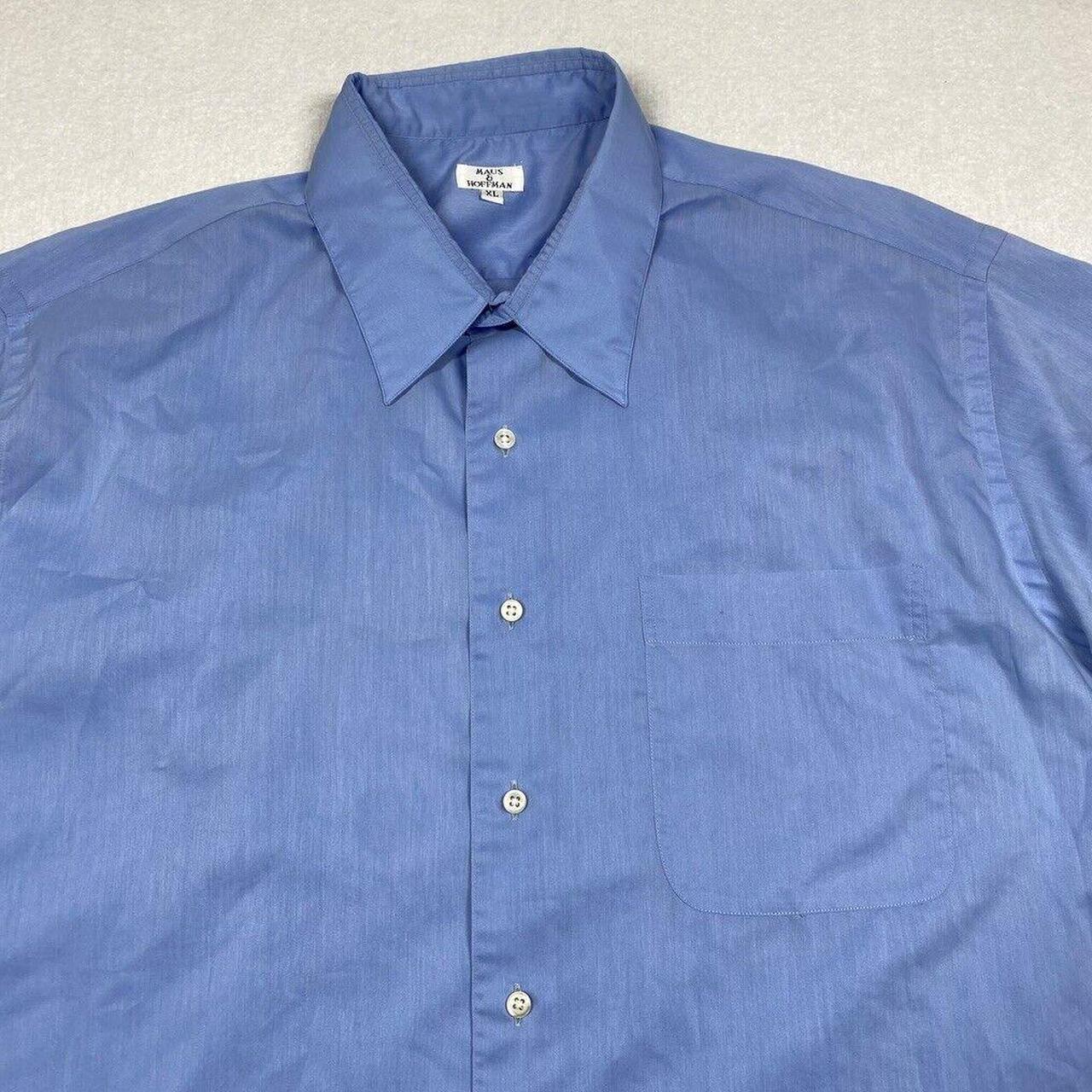 Maus & Hoffman Mens XL Blue Button Up Short Sleeve... - Depop