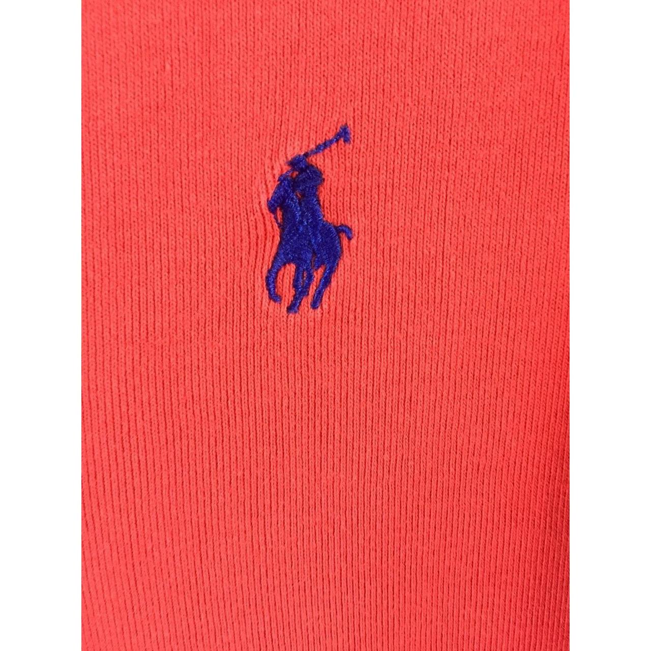 RALPH LAUREN SPORT EMBROIDERED LOGO VTG RED BOLD... Depop