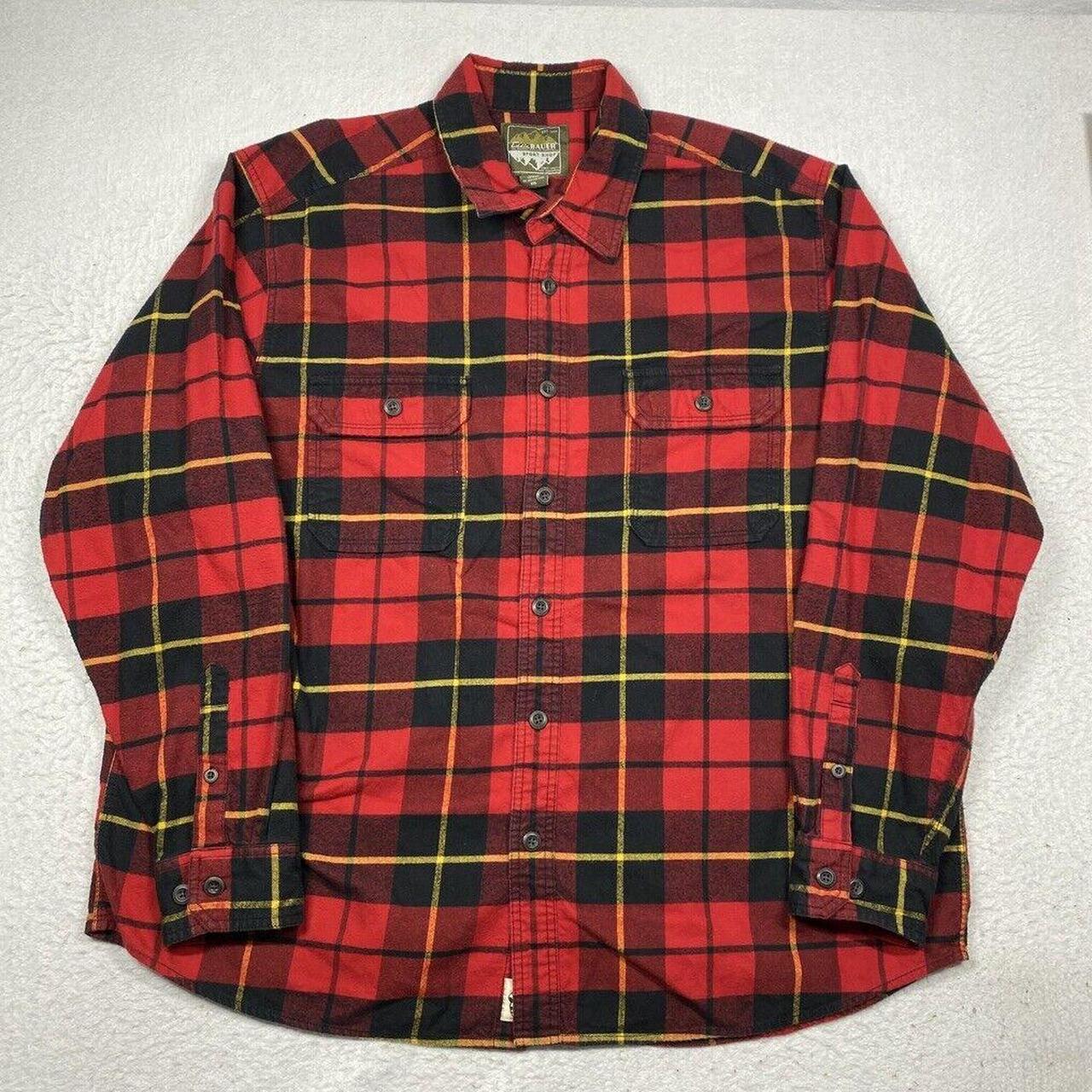 Eddie Bauer Sport Shop Flannel Mens XXL Red Plaid... - Depop