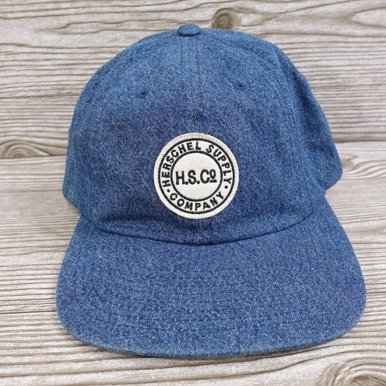 HERSCHEL SUPPLY COMPANY H.S.CO LOGO DENIM BASEBALL... - Depop