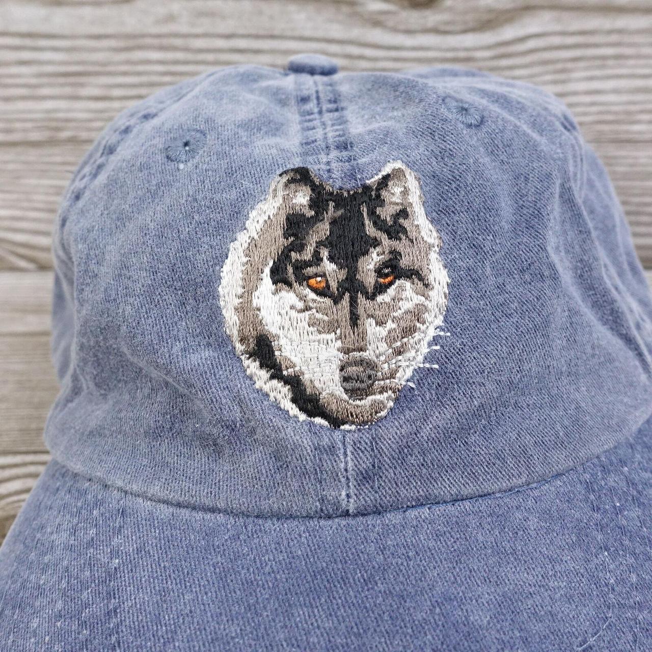 Wolf Men's Blue Hat Depop