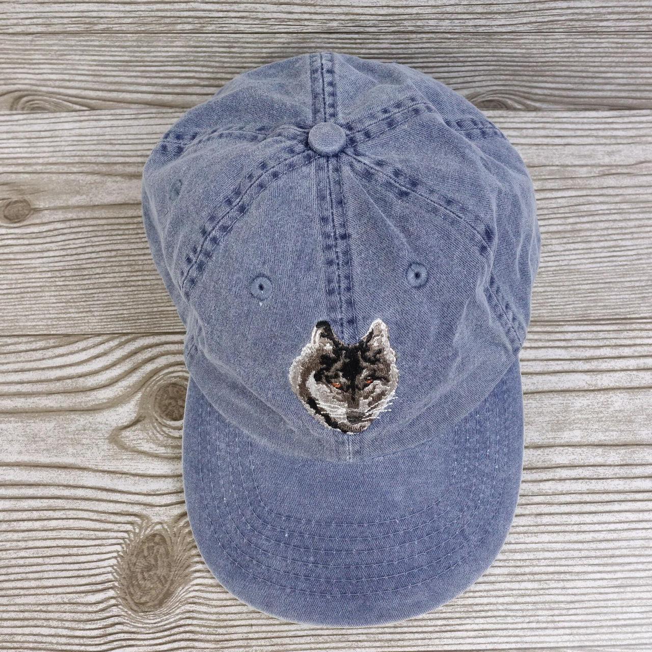 Wolf Men's Blue Hat Depop