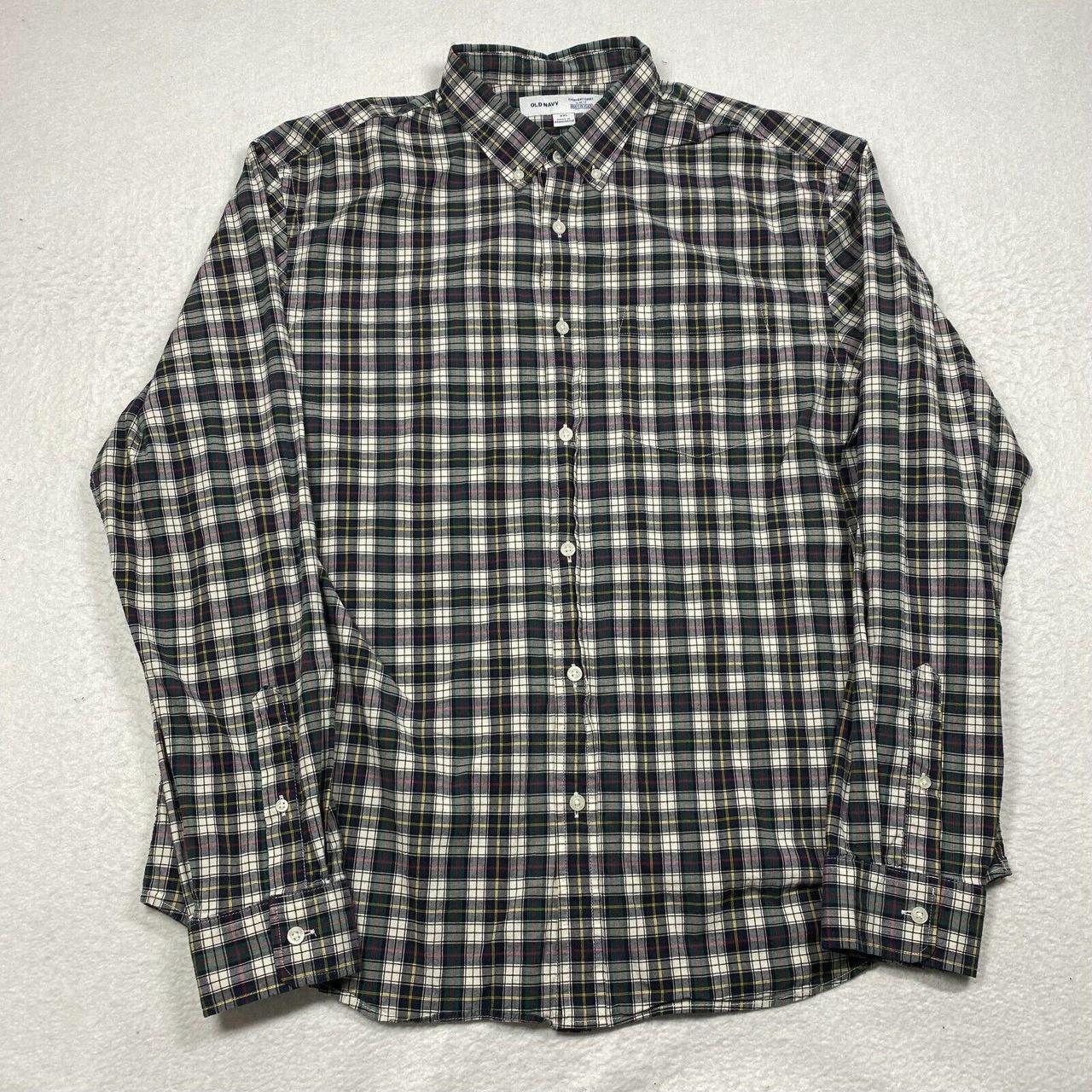 Old Navy Mens Multicolor Long Sleeve Button down Plaid Shirt Size Xl