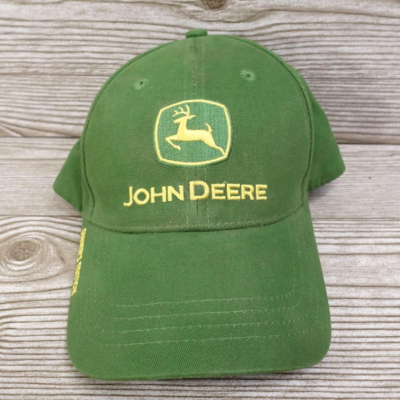 John Deere One Size Green Adjustable Curve Strapback - Depop