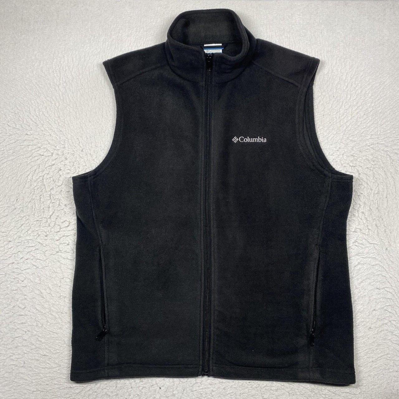 Columbia Fleece Vest Jacket Mens Large Black Depop   P0 